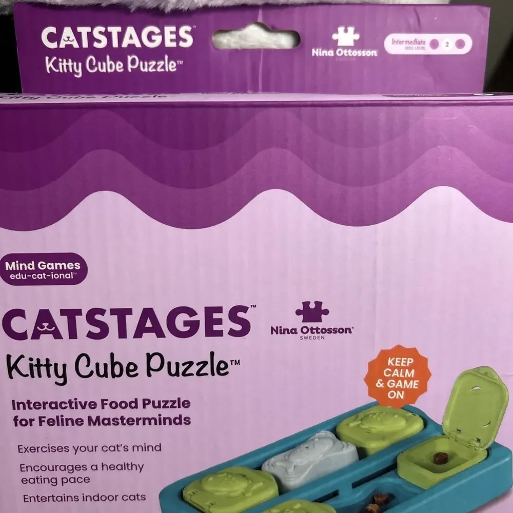 Catstages Kitty Cube Puzzle Interactive Cat Treat Toy Skill Level Intermediate 2